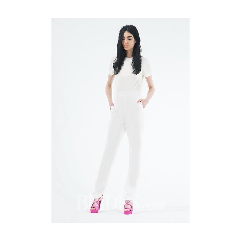Mariage - Houghton - Fall 2015 - Romper with Cashmere Jersey T-Shirt Top and Silk Pencil Pants - Stunning Cheap Wedding Dresses