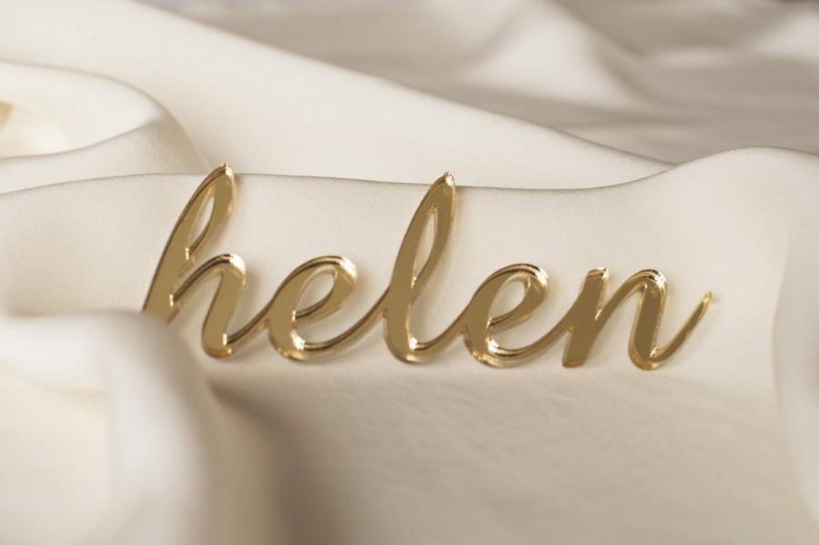 Wedding - Mirror acrylic name cards for party, Wedding place cards, Acrylic laser cut names, place cards, name cards wedding, Individual Name Cards