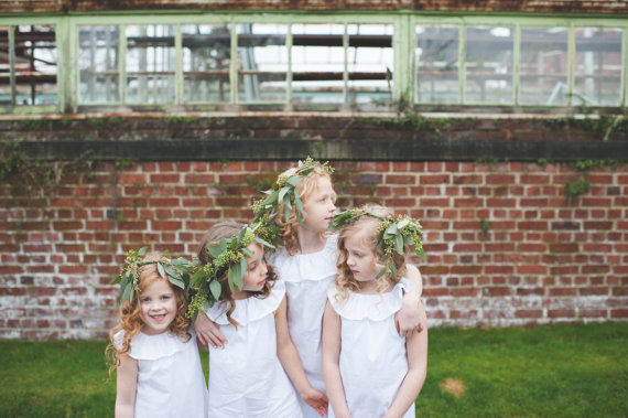 Hochzeit - Boho flower girl dress, bohemian flower girl dresses, white girls dress, ivory girls dress, simple cotton dress, toddlers to 11/12