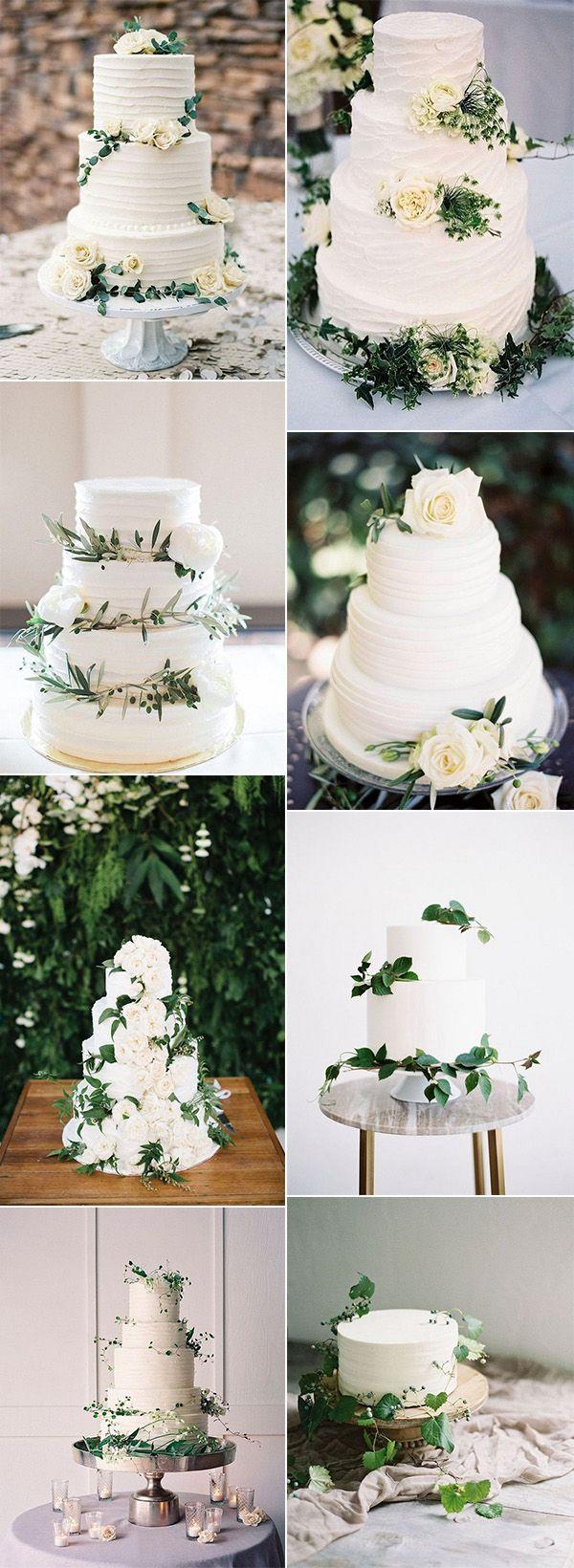 Hochzeit - 15 Amazing White And Green Elegant Wedding Cakes