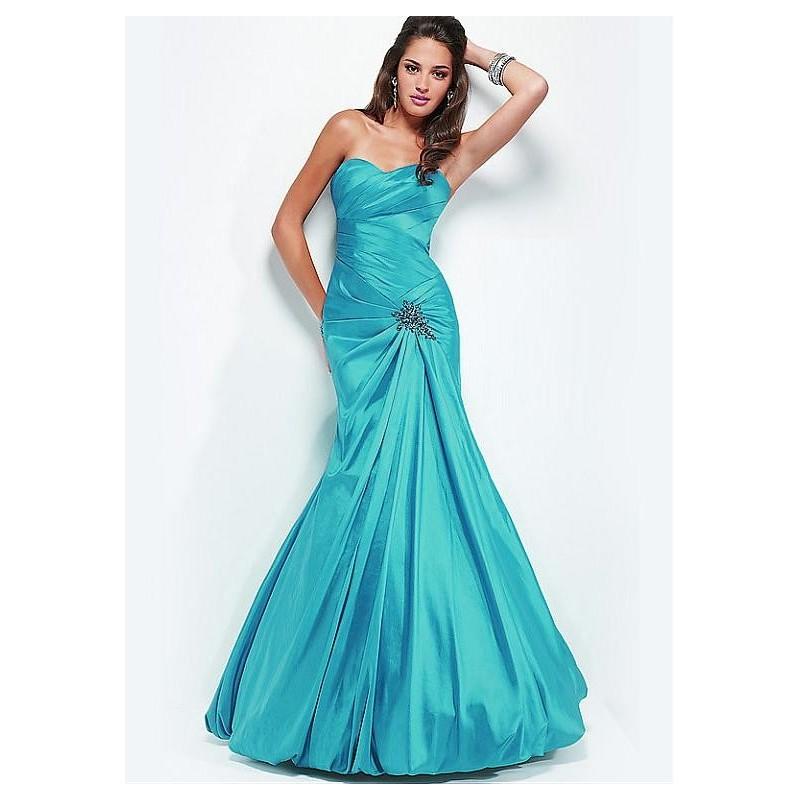 Hochzeit - Brilliant Taffeta & Satin Mermaid Strapless Long Prom Dress - overpinks.com
