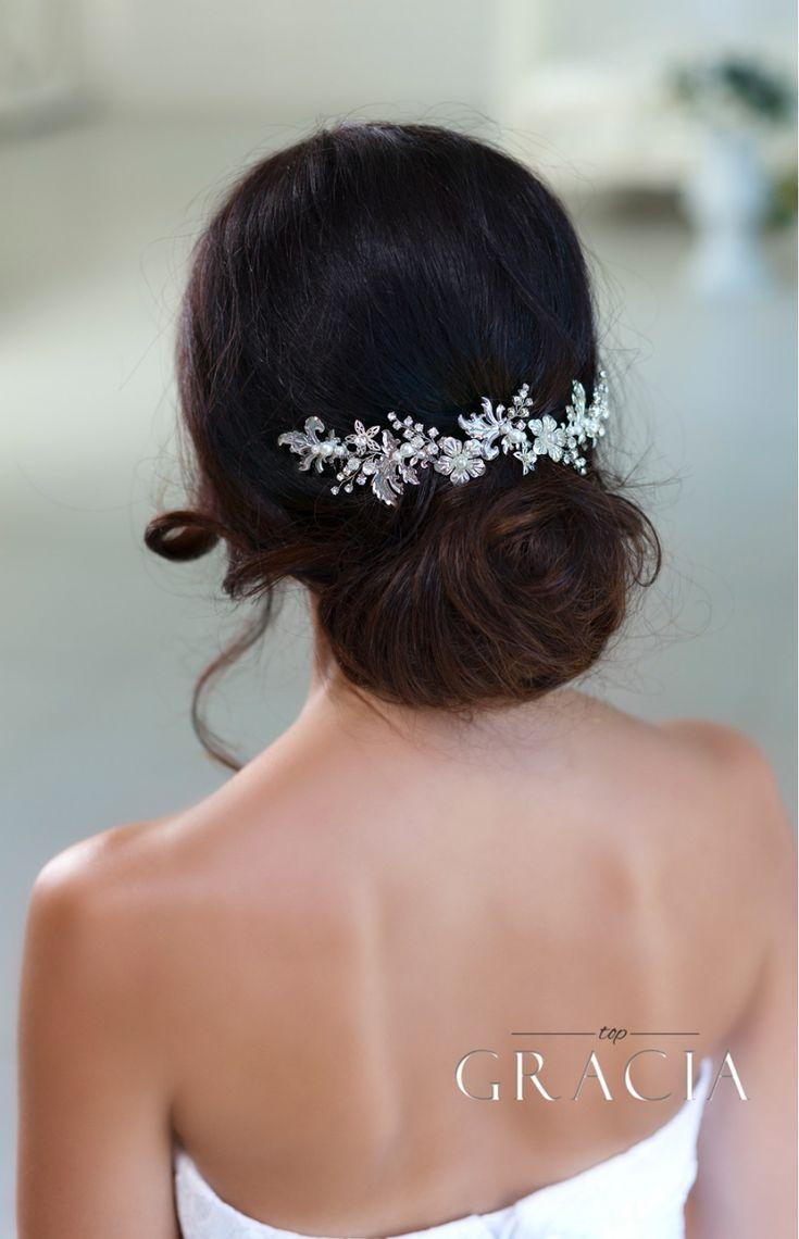 زفاف - KHRYSEIS Bridal Hair Accessories Crystal Bridal Headpiece Hair Vine With Flowers