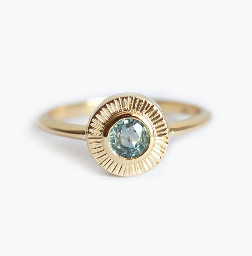 زفاف - Montana Sapphire Ring, Sun Ring, Sun Rays Ring, Gold Sun Ring, Sapphire Ring, Unique Gold Ring, Gold Sun Band, Minimalvs, Solitaire Ring