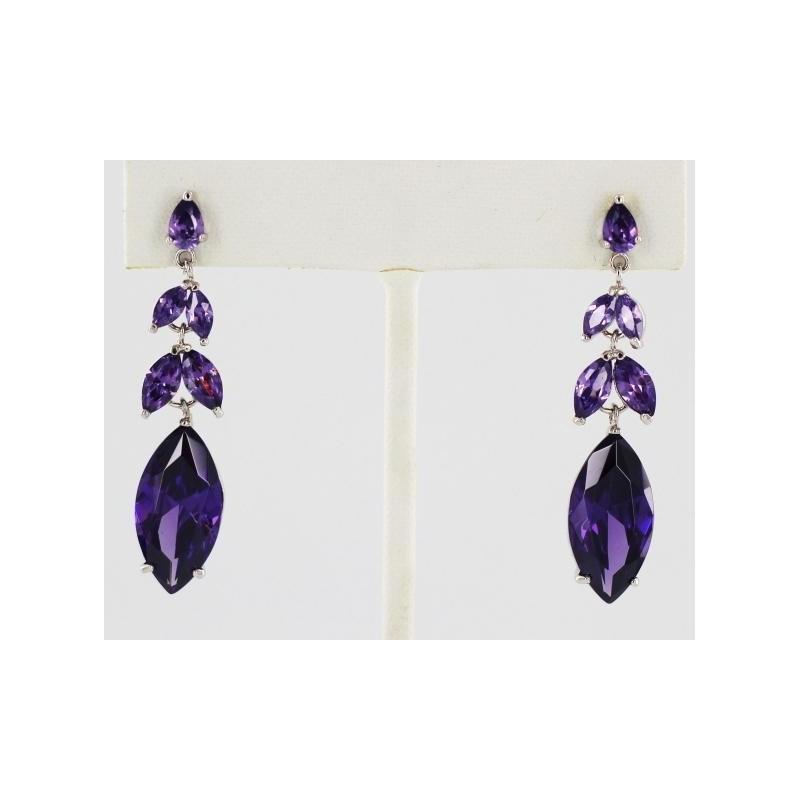 زفاف - Helens Heart Earrings JE-E5073-S-Purple Helen's Heart Earrings - Rich Your Wedding Day