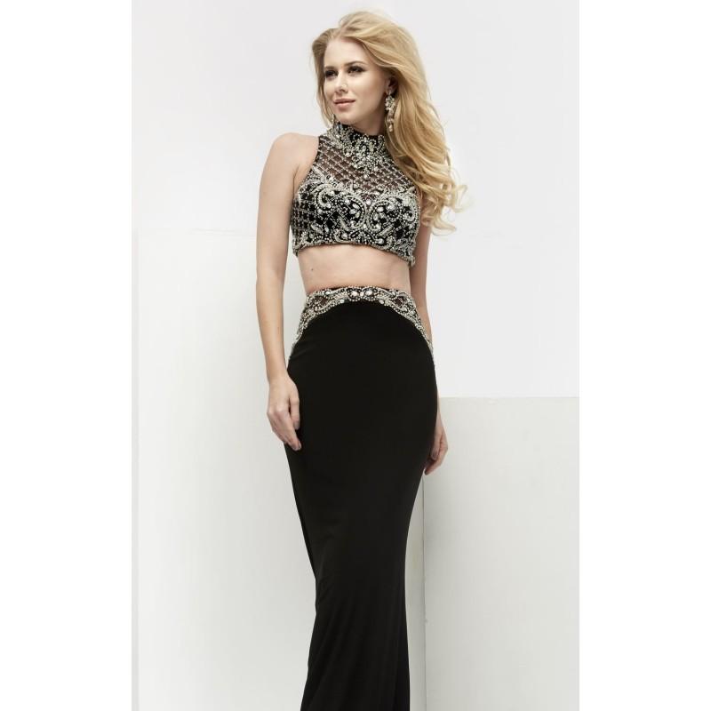 Wedding - Black Beaded Two-Piece Gown by Jasz Couture - Color Your Classy Wardrobe