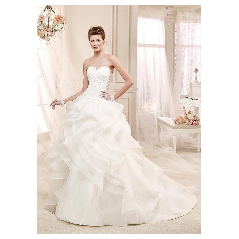 Mariage - Glamorous Tulle & Organza Sweetheart Neckline Ruffled A-line Wedding Dresses With Beaded Lace Appliques - overpinks.com