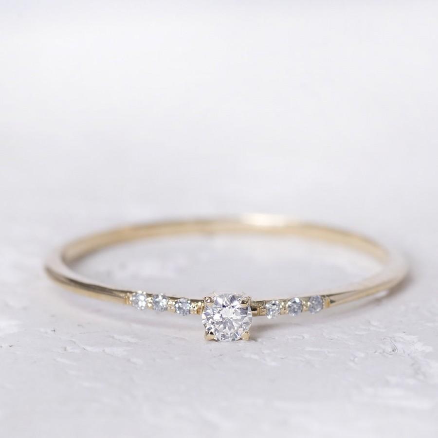 Hochzeit - 14K Gold Ring, Diamond Engagement Ring, Solitare Diamond Ring For Women, Engagement Ring for Women, Wedding Band Women, Wedding Ring