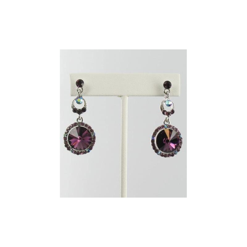زفاف - Helens Heart Earrings JE-X005506-Silver-Purple Helen's Heart Earrings - Rich Your Wedding Day