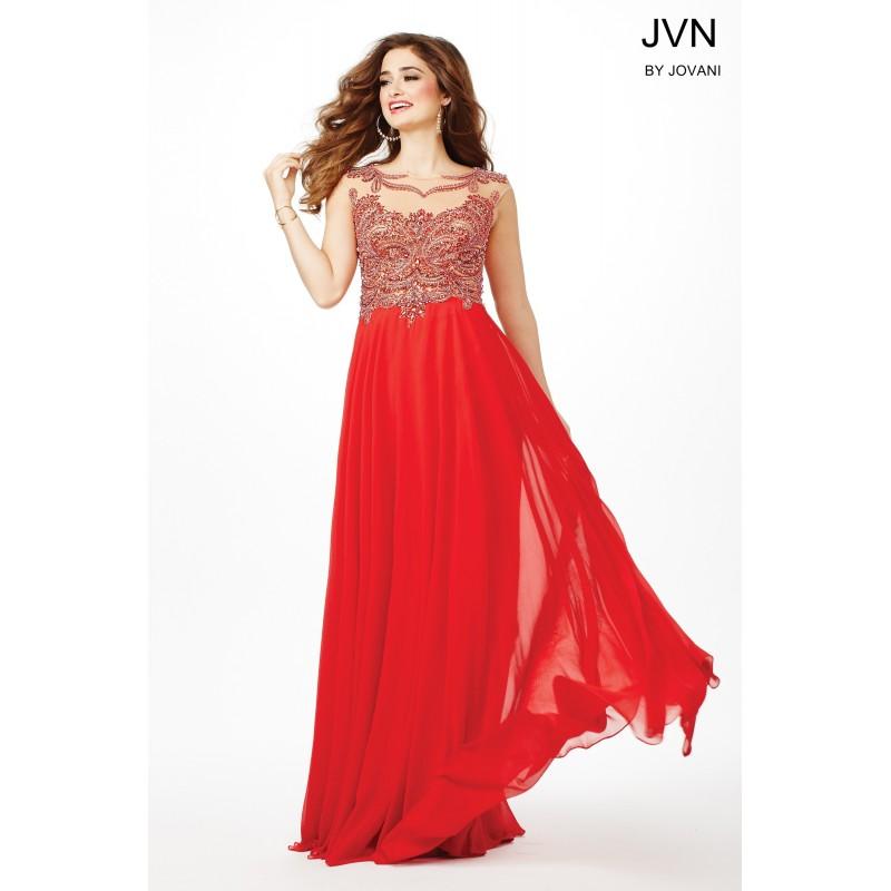 زفاف - Jovani Long Red Chiffon Dress JVN36770 - Wedding Dresses 2018,Cheap Bridal Gowns,Prom Dresses On Sale