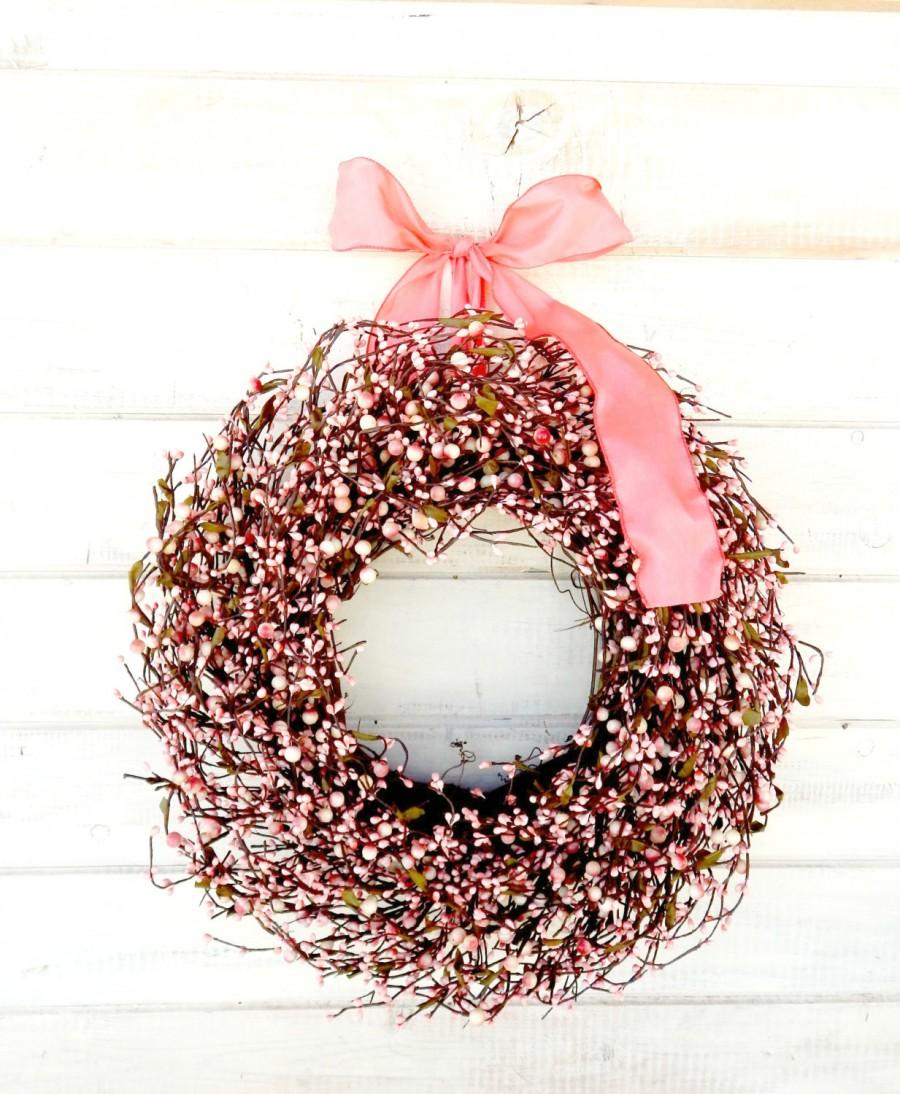 زفاف - Spring Wreath-Wedding Wreath-Shabby Chic Weddings-PINK Wedding Wreath-Nursery Decor-Baby Shower Wreath-Gift for Mom-Girls Bedroom Decor-Gift
