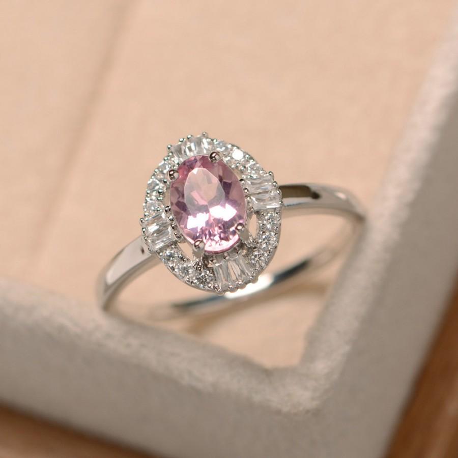 Pink Tourmaline Ring, Pink Gemstone Ring, October Birthstone Ring