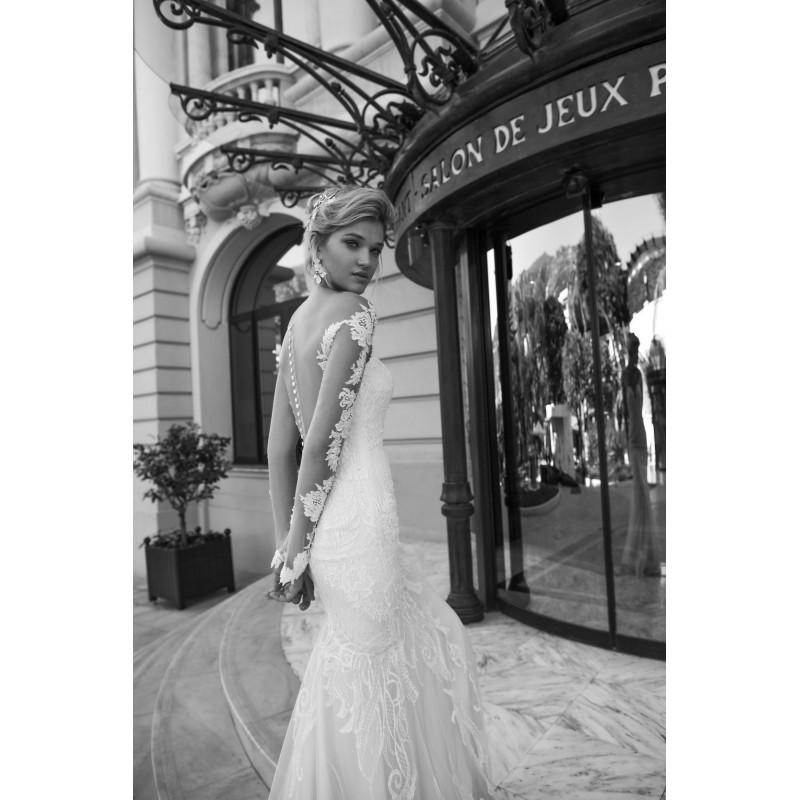زفاف - Alessandra Rinaudo 2017 Bergenia ARAB17610 Ivory Fit & Flare Illusion Cathedral Train Long Sleeves Lace Beading Wedding Dress - Rosy Bridesmaid Dresses