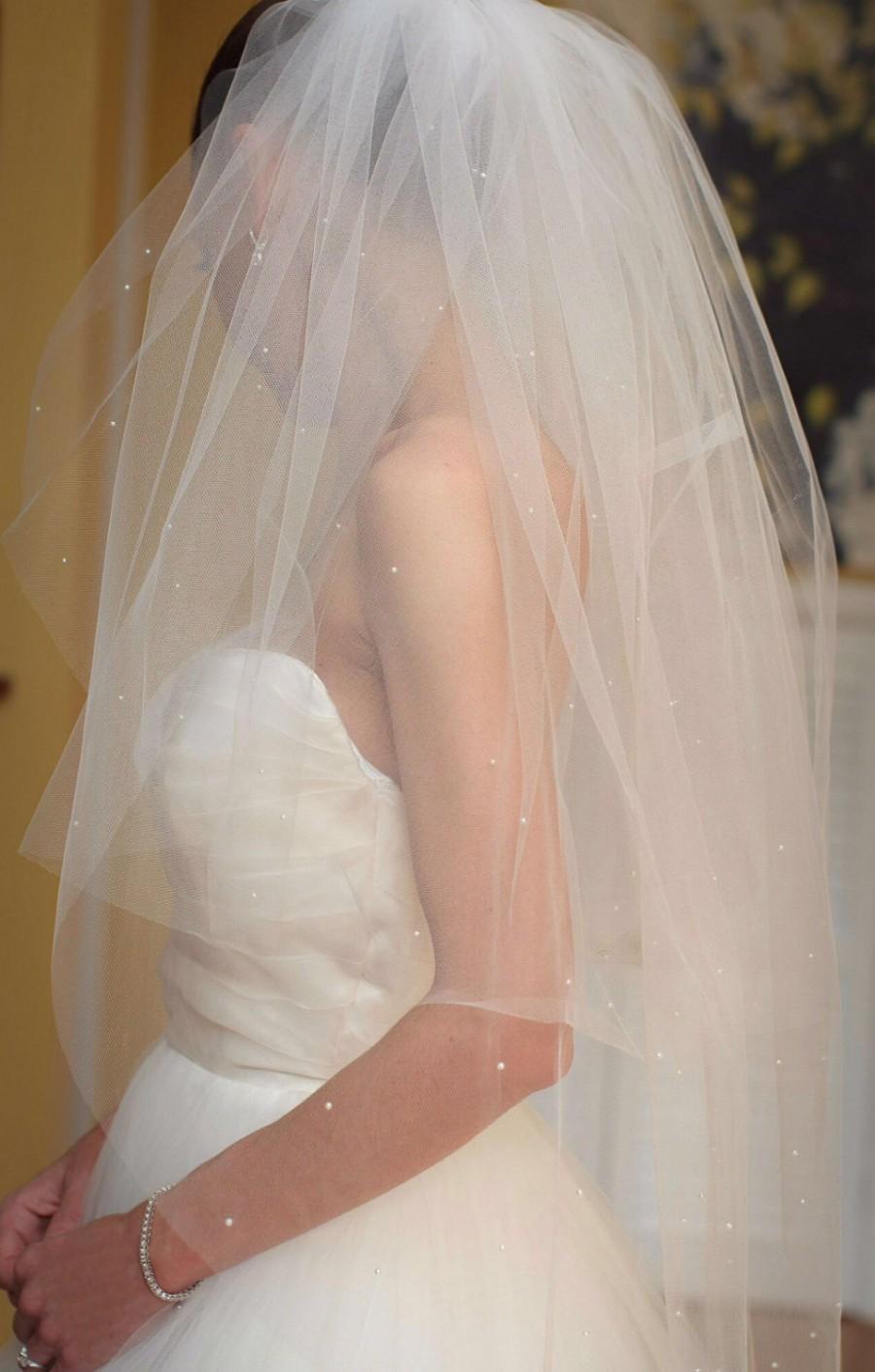 Mariage - Wedding Veil,Two Tier Veil, Beaded Veil, Ivory Veil, Bridal Veil Ivory, Beaded Wedding Veil