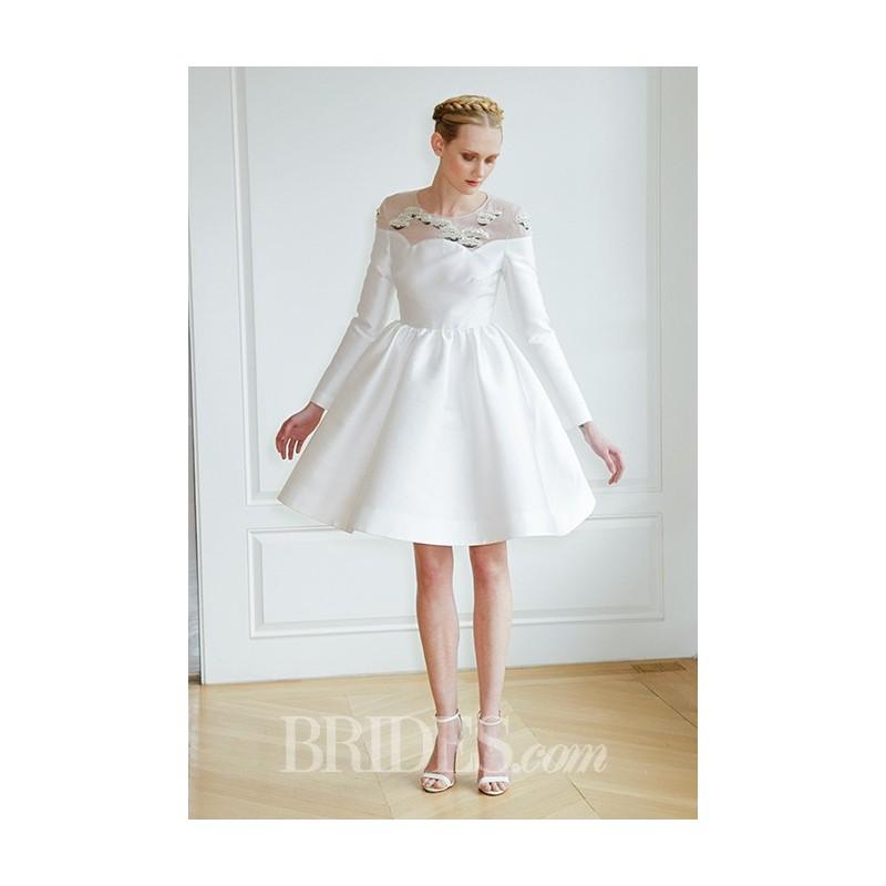 زفاف - Honor for Stone Fox Bride - Spring 2017 - Knee-Length A-Line Dress with Long Sleeves - Stunning Cheap Wedding Dresses