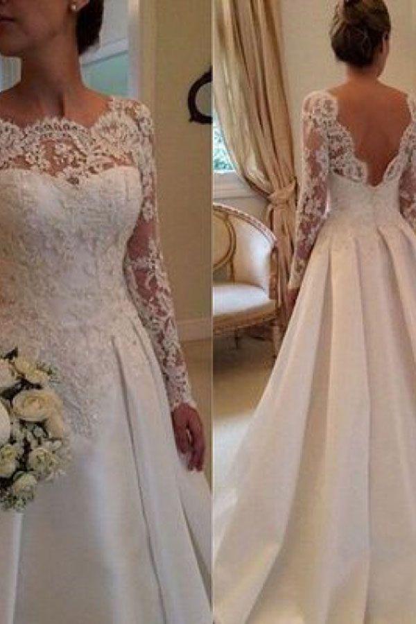 Wedding - Backless Charming Custom Made Wedding Dresses,Long Wedding Dresses,Wedding Dresses