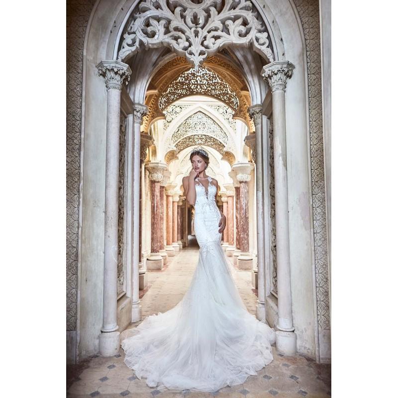 زفاف - Solo Merav 2017 Adel Sweet Chapel Train Ivory Illusion Sleeveless Mermaid Keyhole Back Tulle Embroidery Wedding Gown - HyperDress.com