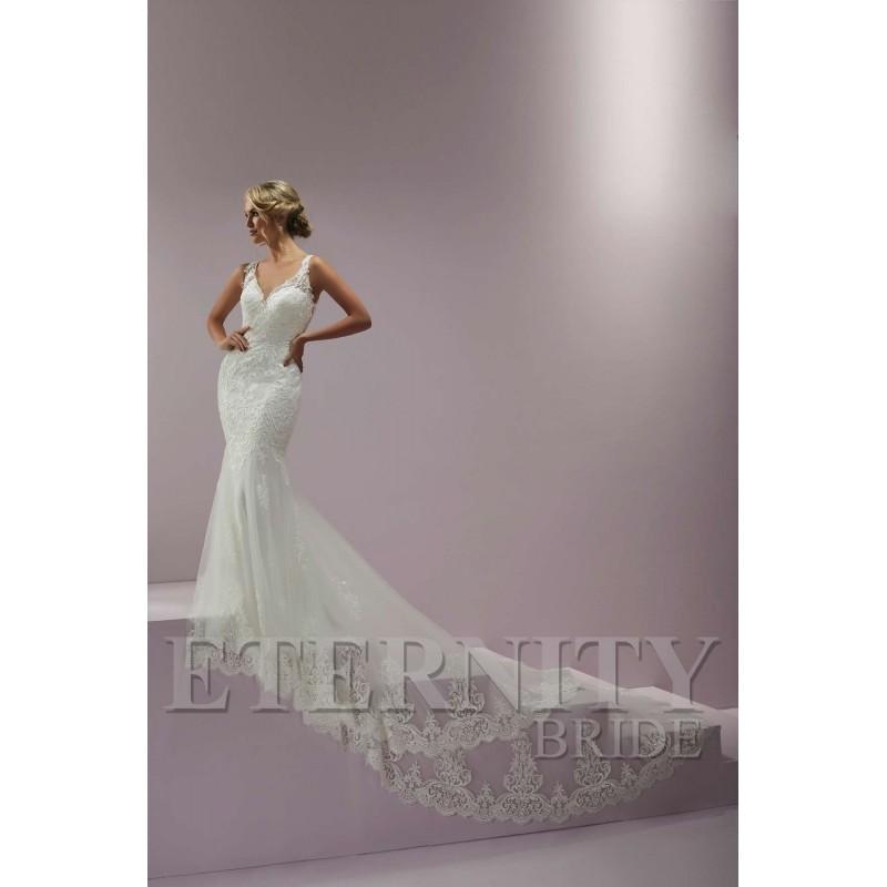 Hochzeit - Style D5422 by Eternity Bride - Lace Keyhole Back Floor Straps  V-Neck Fishtail  Fit and Flare  Mermaid Wedding Dresses - Bridesmaid Dress Online Shop
