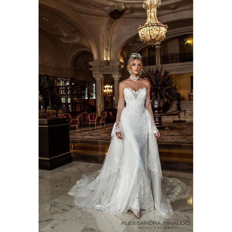 زفاف - Alessandra Rinaudo 2017 Barbarella Ball Gown Appliques Lace Long Sleeves Sweetheart Sweet Detachable Ivory Dress For Bride - 2018 Unique Wedding Shop