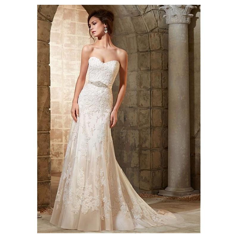 زفاف - Glamorous Tulle Sweetheart Neckline A-line Wedding Dress With Beaded Lace Appliques - overpinks.com