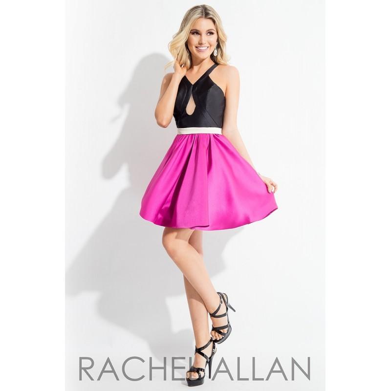 Wedding - Rachel Allan 4169 Dress - A Line, Fitted Rachel Allan Illusion, V Neck Short Homecoming Dress - 2018 New Wedding Dresses