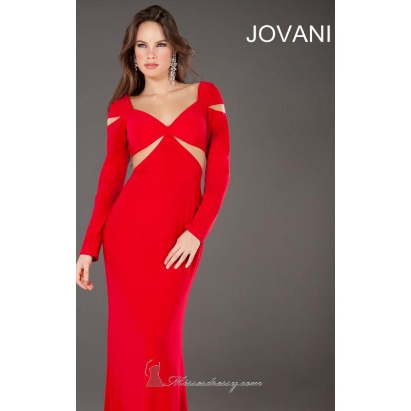 زفاف - Classical Cheap Illusion Side Cut Gown by Jovani Party 77527 Dress New Arrival - Bonny Evening Dresses Online 