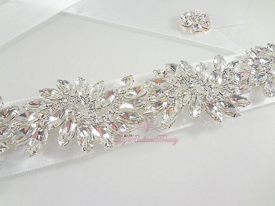 Свадьба - Diamond Sash, Bridal Sash, 5 Luxury Sparkle Crystallize Rhinestone Bridal Sash Belt, Wedding Sash, Beaded Sash, Bridal Accessories SB0008