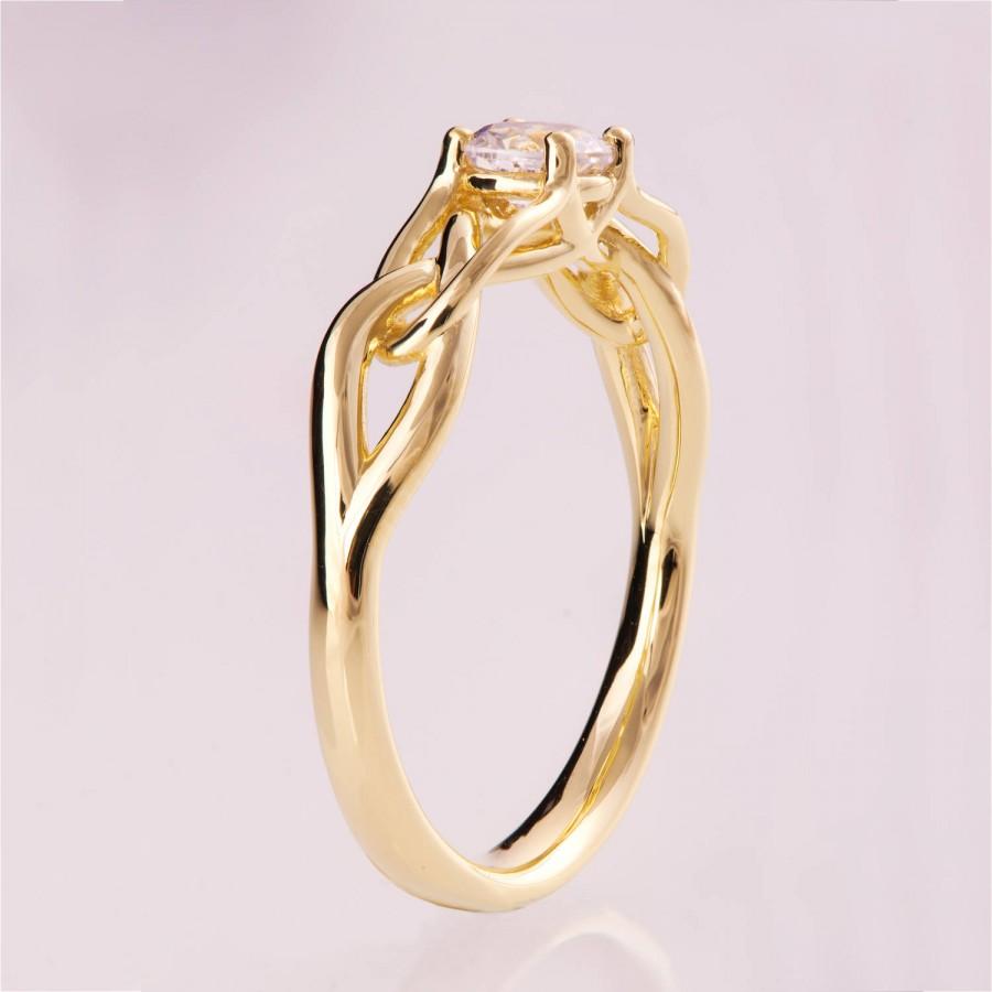 Wedding - Knot Engagement Ring, Diamond engagement ring, Celtic ring, engagement ring, Twist engagement ring, Promise ring, ENG16