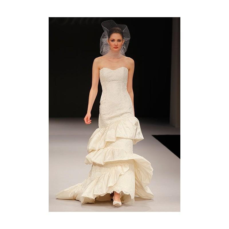 Свадьба - Badgley Mischka - Fall 2012 - Daphne Strapless Silk Taffeta and Lace Mermaid Wedding Dress with Layered Skirt - Stunning Cheap Wedding Dresses
