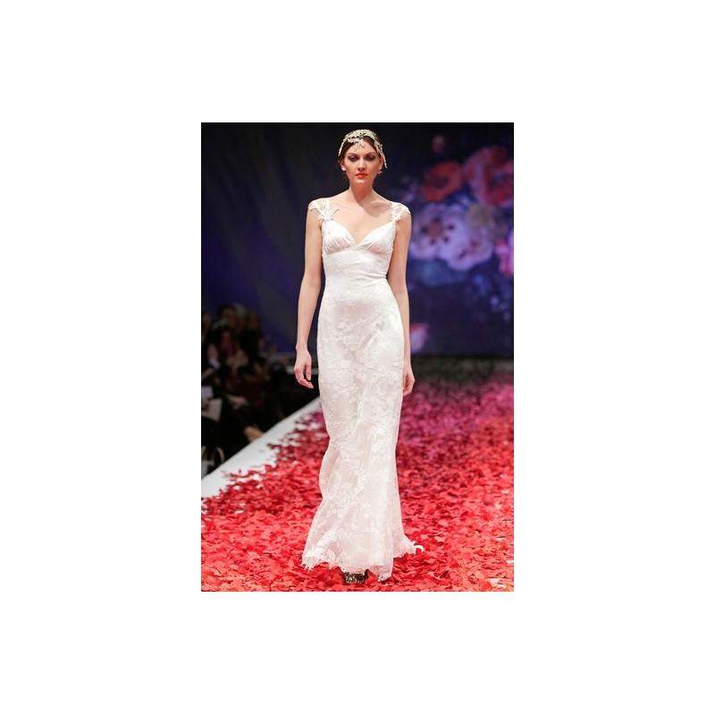 زفاف - Claire Pettibone FW14 Dress 17 - Sheath Full Length White Claire Pettibone Fall 2014 - Rolierosie One Wedding Store