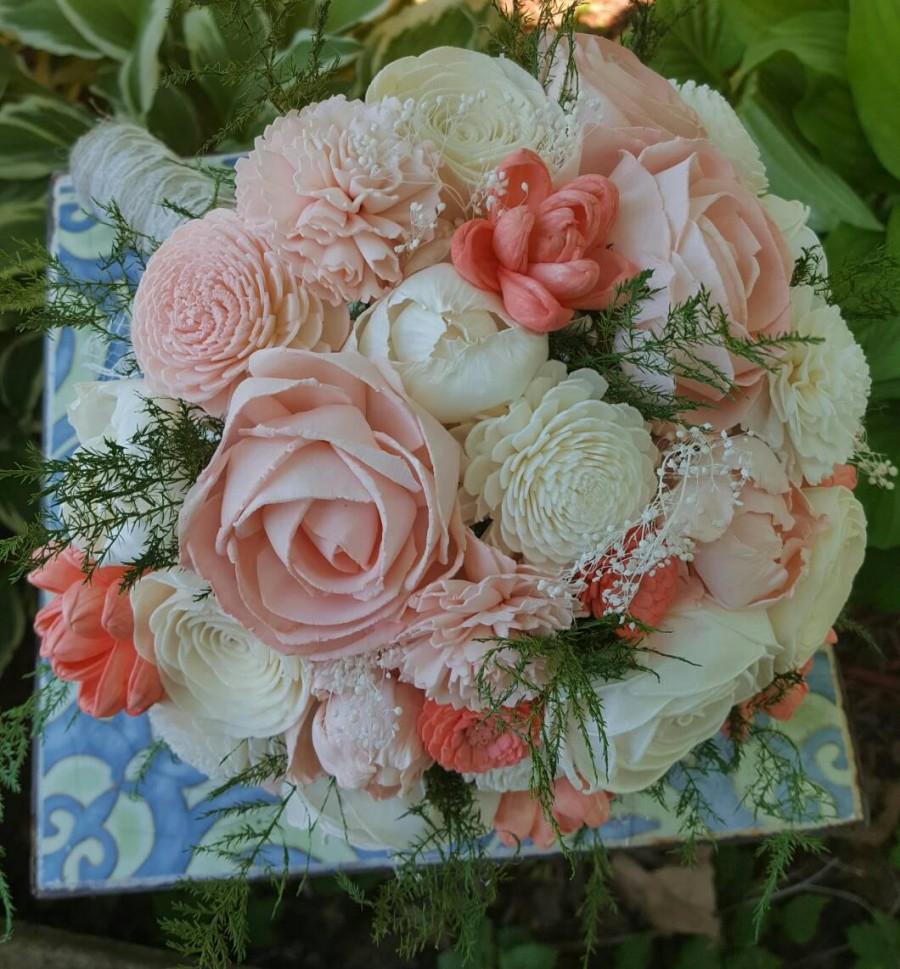 Wedding - Sola wood bouquet,  dried flower bouquet,  sola flower,  wooden flower,  wood bouquet, eco-friendly flower,  preserved bouquet,  evergreen