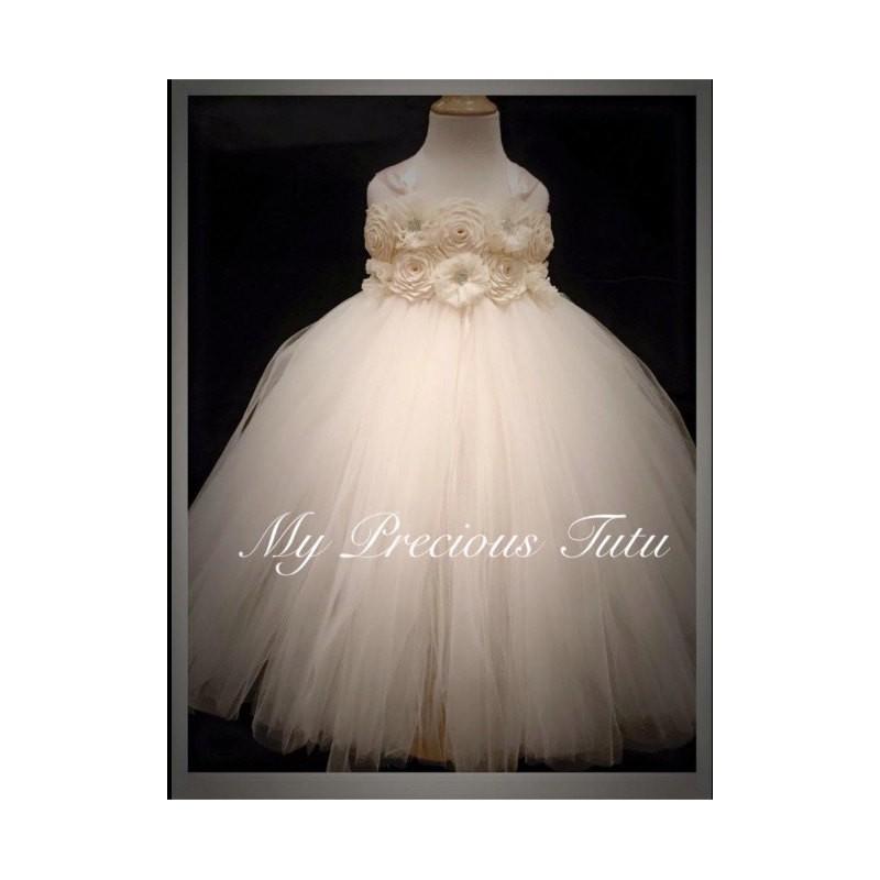 زفاف - Flower Girl Dress - Ivory Tutu Dress - Ivory Flower Girl Dress - Tutu Flower Girl Dress -Girls Ivory Wedding dress - Hand-made Beautiful Dresses