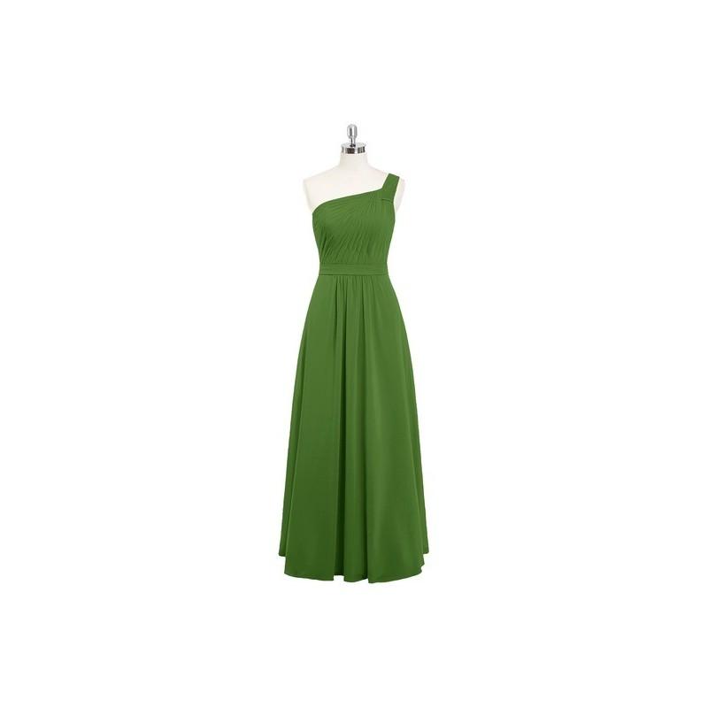 Mariage - Moss Azazie Hermoine - Floor Length Strap Detail One Shoulder Chiffon Dress - Simple Bridesmaid Dresses & Easy Wedding Dresses