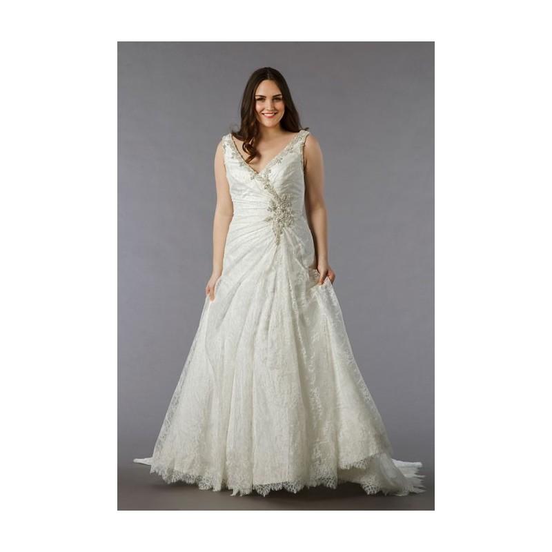 Hochzeit - Dina Davos for Kleinfeld - Style 7858W Plus-Size Wedding Dress - Stunning Cheap Wedding Dresses