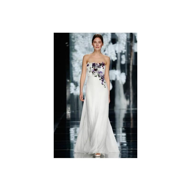 زفاف - YolanCris Spring 2016 Wedding Dress 3 - Full Length Spring 2016 YolanCris Sheath Strapless White - Rolierosie One Wedding Store