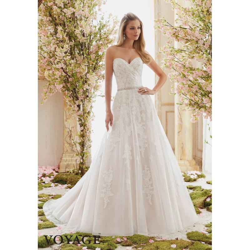 زفاف - Voyage by Mori Lee 6834 Strapless Lace A-Line Wedding Dress - Crazy Sale Bridal Dresses