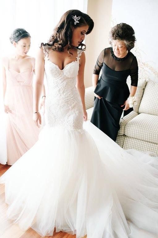 زفاف - Fitted To Flare Wedding Gown With Lace Straps From Darius Bridal
