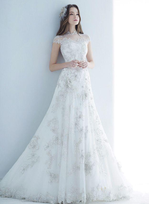 Mariage - A Sophisticated Bridal Gown From Monica Blanche With Incredibly Feminine And Elegant Jeweled Detailing!