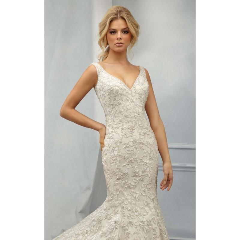 Hochzeit - Antique Silver Beaded Mermaid Gown by Angelina Faccenda by Mori Lee - Color Your Classy Wardrobe