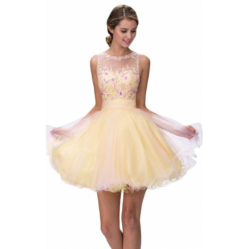 Mariage - Pink/Yellow Tulle Mini Dress by Elizabeth K - Color Your Classy Wardrobe