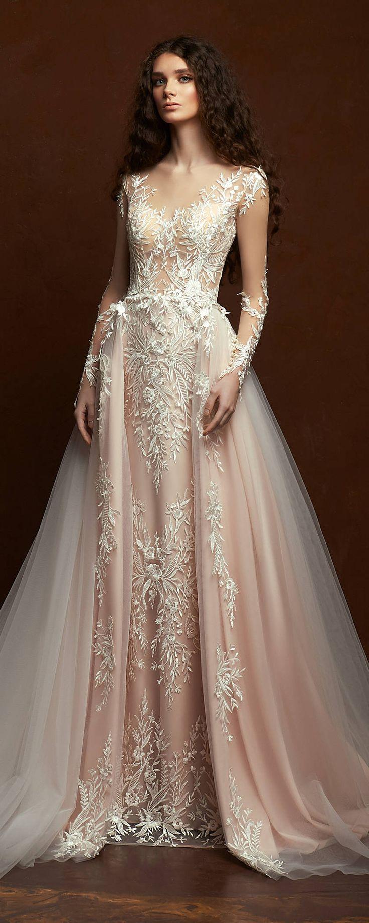 Mariage - Cream Lace Dress Boho Wedding Dress Lace Dress Bohemian Wedding Dress 2018 Rustic Wedding Long Lace Dress Bridal Dress White Wedding Train