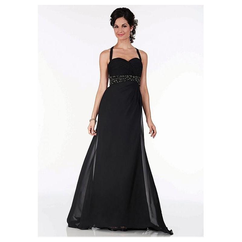 زفاف - Glamorous Chiffon A-line Skirt Queen Anne Neckline Floor-Length Mother Dress - overpinks.com