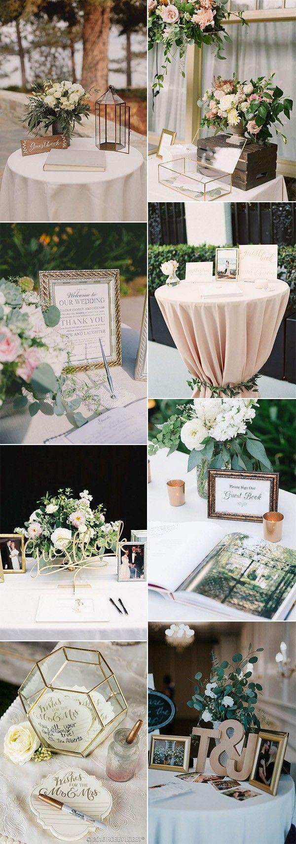 Hochzeit - 15 Trending Wedding Guest Book Sign-in Table Decoration Ideas