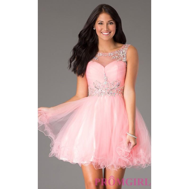 زفاف - Short Sleeveless Jeweled Party Dress - Brand Prom Dresses