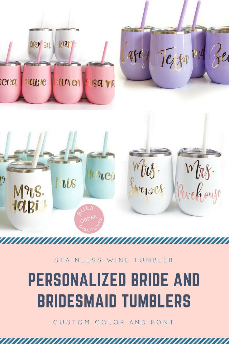 Hochzeit - Bachelorette Tumblers, Bachelorette Party Favors, Bride And Bridesmaid Cups, Stemless Wine Tumblers, Gifts For Bridal Party, Drinkware