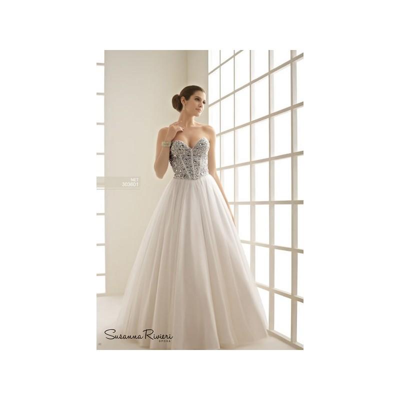 Hochzeit - Vestido de novia de Susanna Rivieri Modelo 01 - 2014 Evasé Palabra de honor Vestido - Tienda nupcial con estilo del cordón