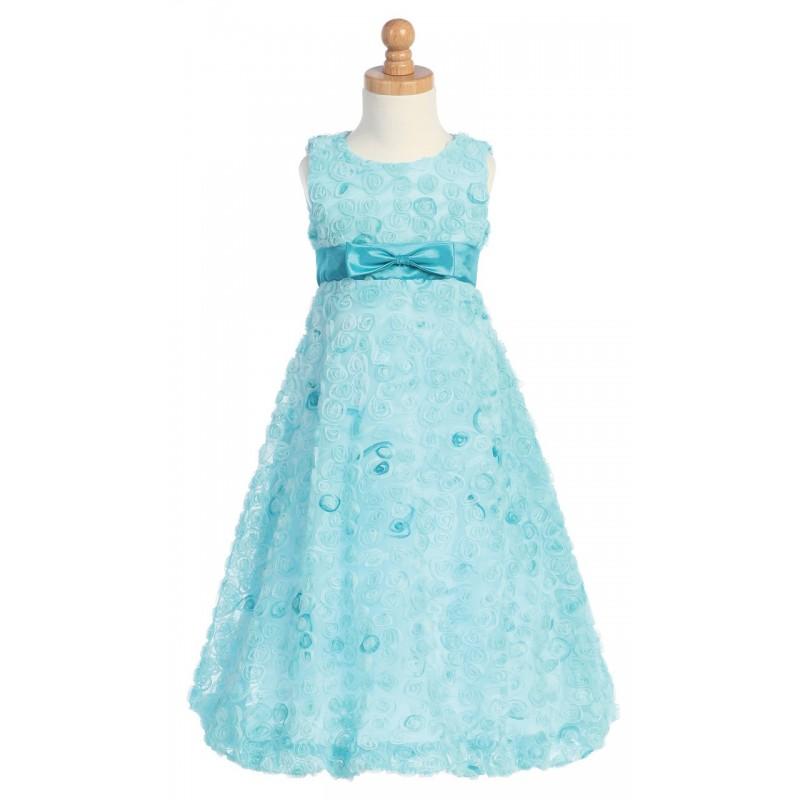 زفاف - Turquoise Embroidered Tulle A-line Dress Style: LM625 - Charming Wedding Party Dresses