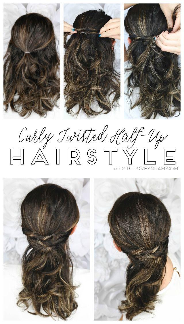 Hochzeit - Easy Curly Twisted Half-Up Hairstyle With The Conair Curl Secret 2.0