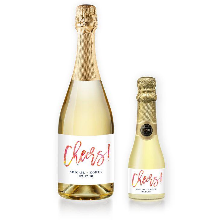 Wedding - "Abigail" Engagement Champagne Labels