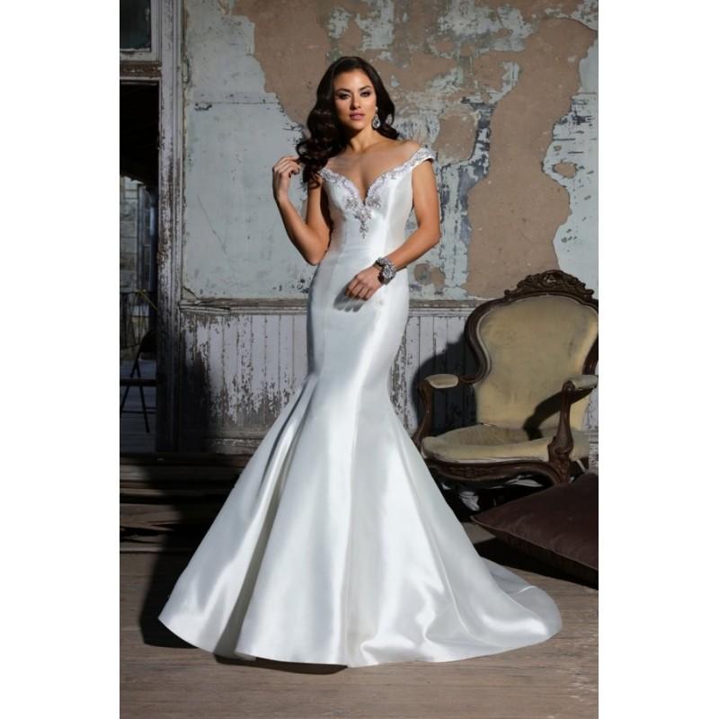 Wedding - Style Deanna by Cristiano Lucci - Chapel Length Tulle Cap sleeve Floor length Off-the-shoulder Fit-n-flare Dress - 2018 Unique Wedding Shop