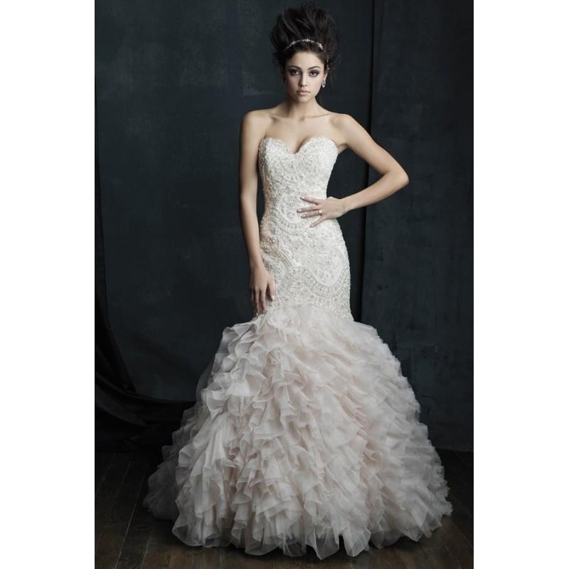 Hochzeit - Style C391 by Allure Couture - Sweetheart Floor length Mermaid Sleeveless NetOrganzaSatin Dress - 2018 Unique Wedding Shop